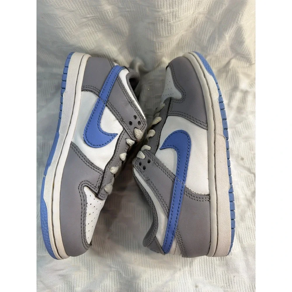 Nike Dunk Low GS White Gray Blue Casual Shoes Kids 13C FB9108-121